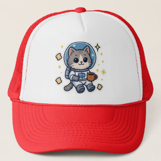 Casquette Chapeau de camion Space Kitty - Impression de chat