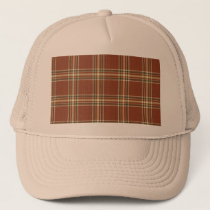 Casquette Chapeau de camion Tartan Brown
