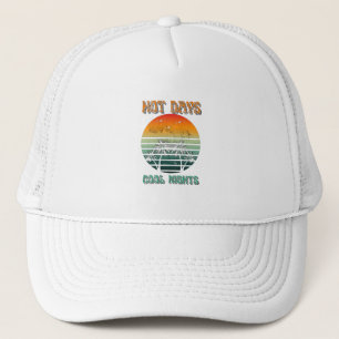 Casquette Chapeau de camion vintage couché de soleil