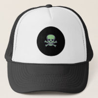 Chapeau de camionnette à cercle noir vert crâne n
