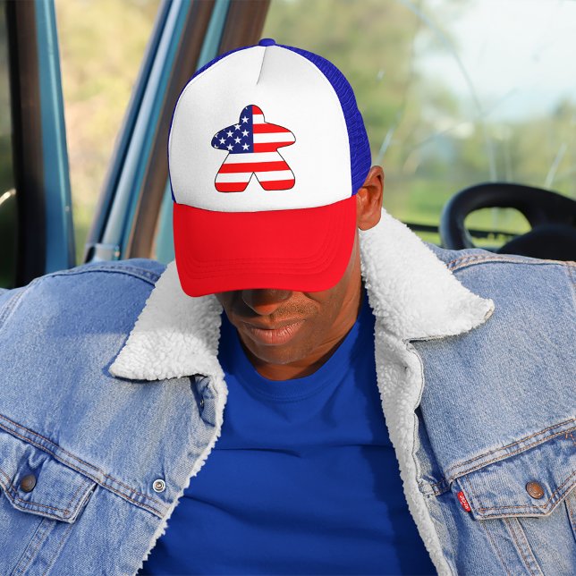 Casquette Chapeau de camionnette américain Meeple (Créateur téléchargé)