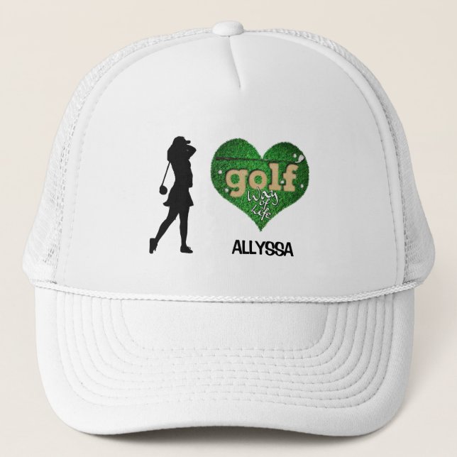 Casquette Chapeau de camionnette de golf Silhouette féminin  (Devant)