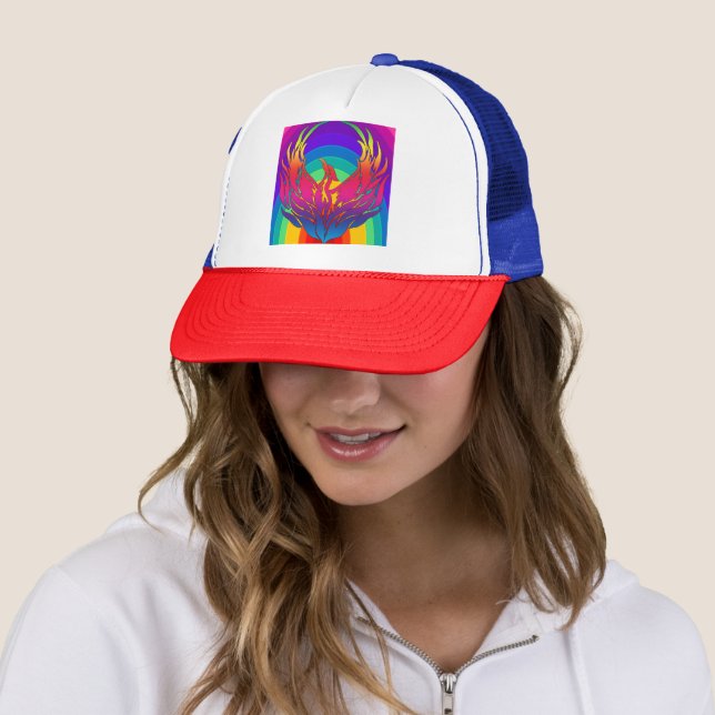 Casquette Chapeau de camionnette Rainbow Dragon (En situation)