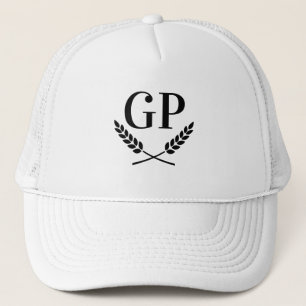 Casquette Chapeau de camionneur blanc avec logo en monograph