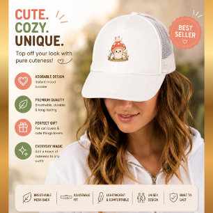 Casquette Chapeau de camionneur chat champignon mignon – Kaw