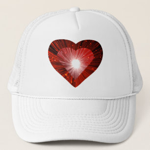 Casquette Chapeau de camionneur "coeur" Red Heart blanc