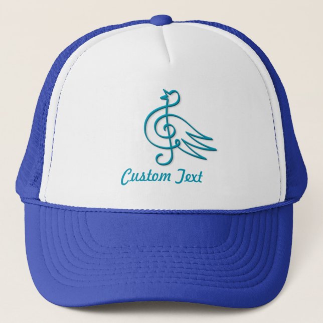 Casquette Chapeau de camionneur de musique d'oiseau bleu (Devant)