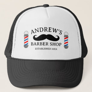 Casquette Chapeau de camionneur de salon de coiffure et logo