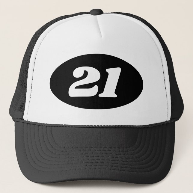 Casquette Chapeau de camionneur noir 21e anniversaire pour g (Devant)