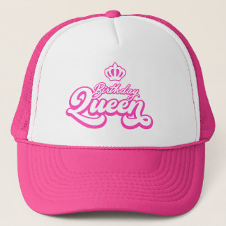 Casquette Chapeau de camionneur rose chaud de la reine Anniv