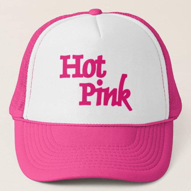 Casquette Chapeau de camionneur rose mot chaud (Devant)