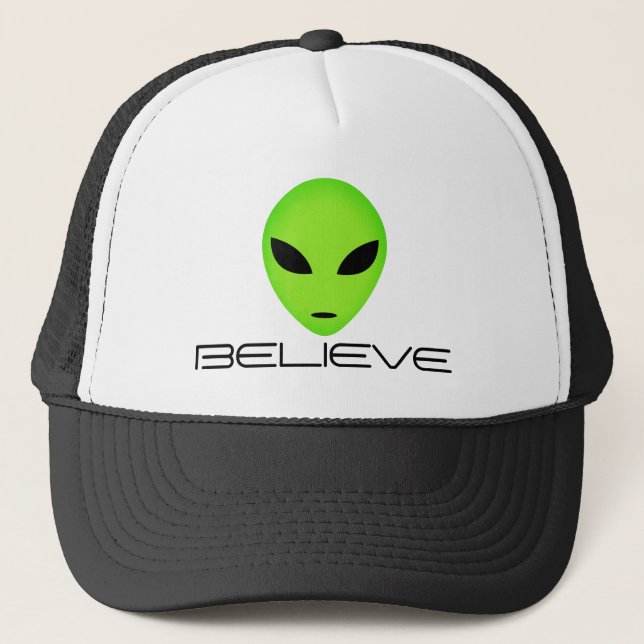 Casquette Chapeau de conducteur d'alien vert amusant (Devant)