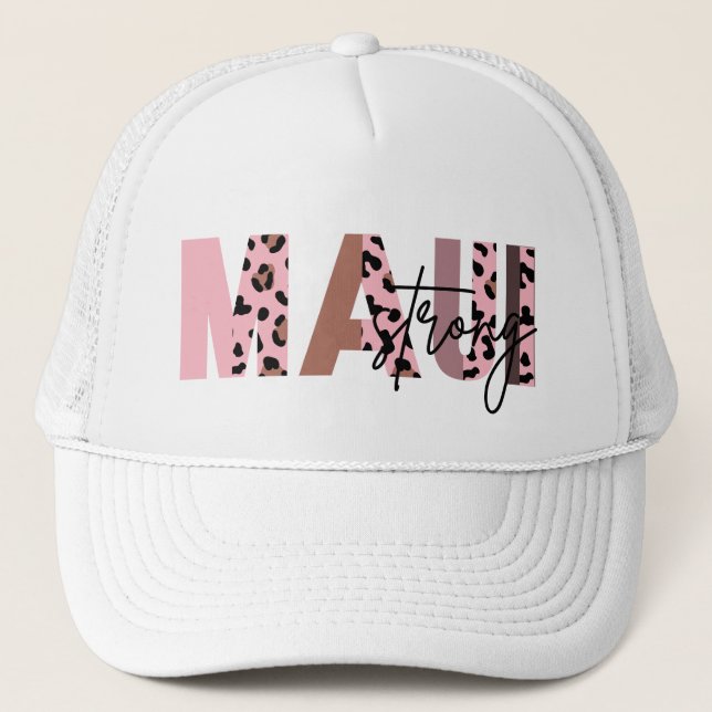Casquette Chapeau de Motif de Maui Strong Pastel Pink Cougar (Devant)