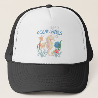 Casquette Chapeau de plage hippocampe ambiance océanique