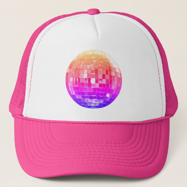 Casquette Chapeau de Trucker à bille à arc-en-ciel rose (Devant)
