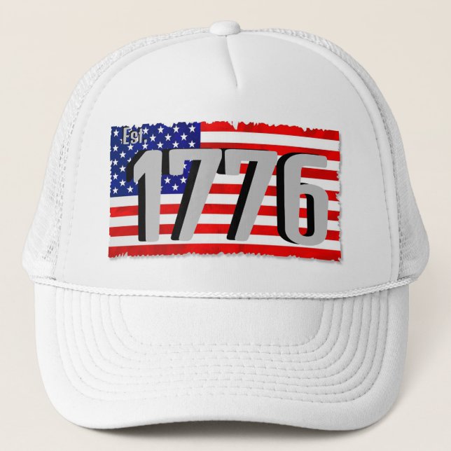 Casquette Chapeau de Trucker américain Red White and Blue Fl (Devant)