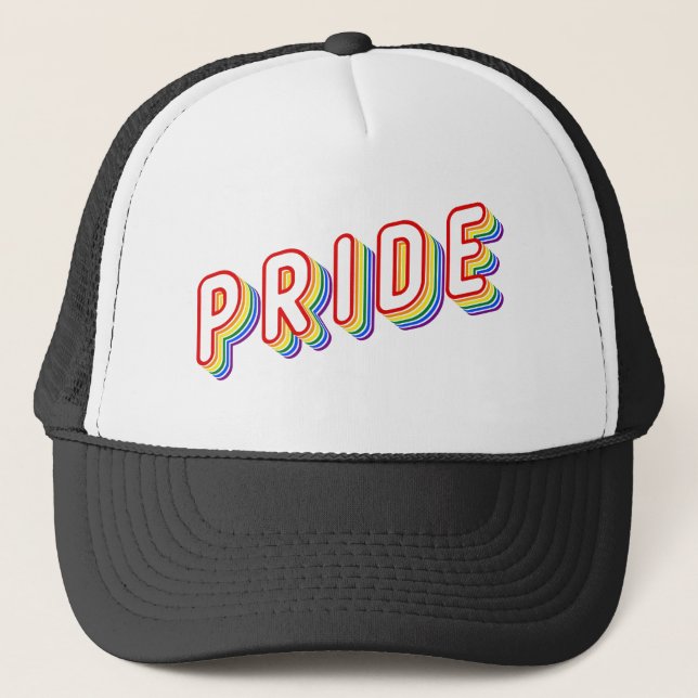 Casquette Chapeau de Trucker de Fierté LGBT Rainbow Letde (Devant)