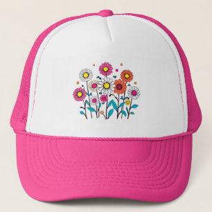 Casquette Chapeau Mignon avec des Fleurs Colorées