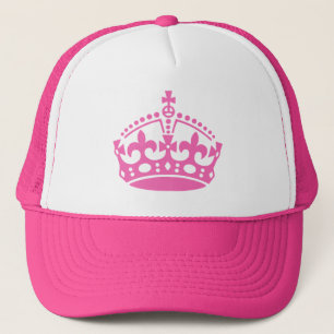 Casquette Chapeau rose keep calm avec logo couronne.