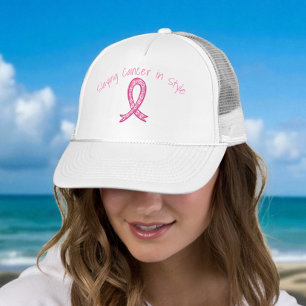 Casquette Chapeau Slaying Cancer in Style Ruban Rose
