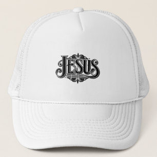 Casquette Chapeau Tucker blanc avec nom Jésus