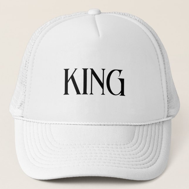 Casquette Chapeaux de camionnette blanc personnalisées King  (Devant)