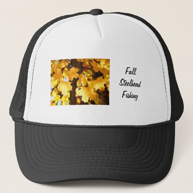 Casquette Chapeaux de pêche Steelhead d'automne Feuilles jau (Devant)