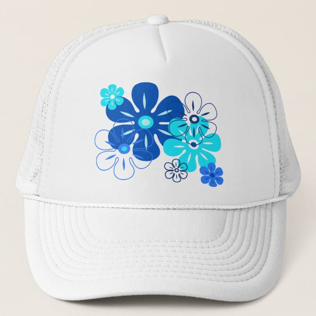 Casquette Chapeaux Trucker Tropical Flower Rain (Devant)