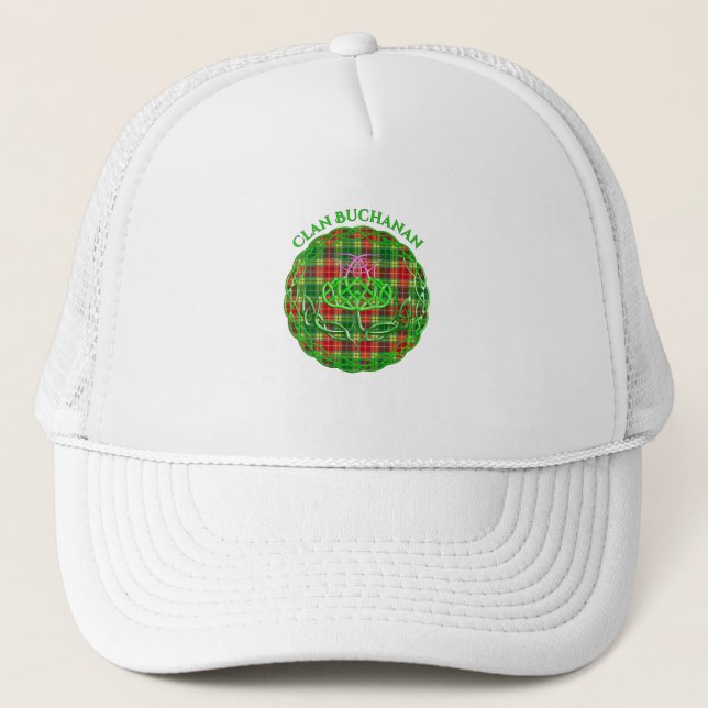 Casquette Chardon celtique de Tartan écossais de Buchanan (Devant)