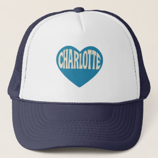 Casquette Charlotte NC Retro Heart Design - Police Vintage