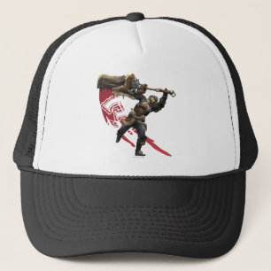 Casquette Chasseur masculin avec la grande armure d'épée e