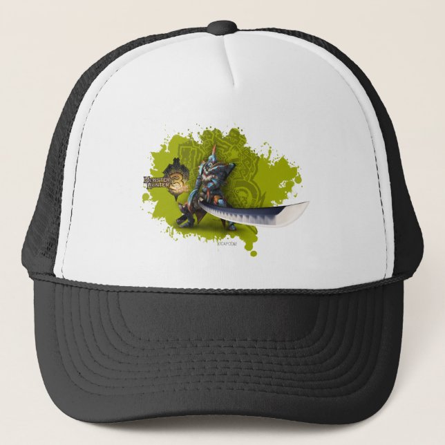 Casquette Chasseur masculin avec la longues épée et armure (Devant)