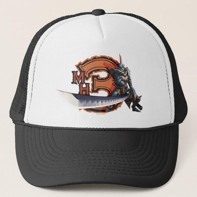 Casquette Chasseur masculin avec la longues épée et armure (Devant)