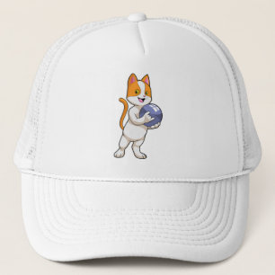 Casquette Chat à Bowling avec balle de Bowling