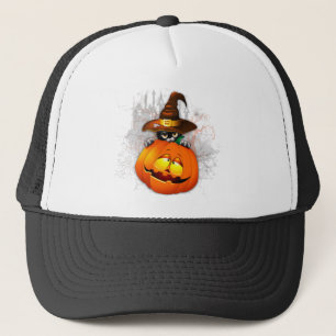 Casquette Chat à sorcière mignonne et amis Citrouilles d'Hal