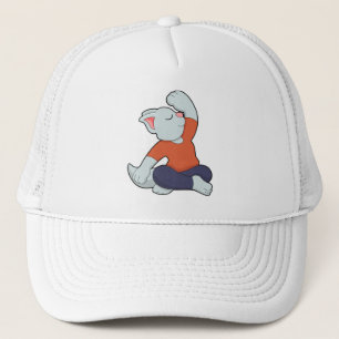 Casquette Chat au Yoga en Jambes croisées