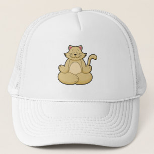 Casquette Chat au Yoga Exercice d'étirement en Jambes croisé