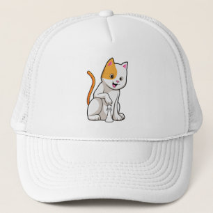 Casquette Chat aux échecs avec pièce d'échecs Pawn