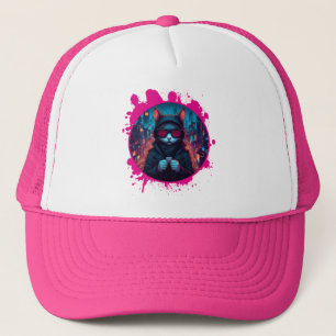 Casquette Chat aux Lunettes de soleil élégantes