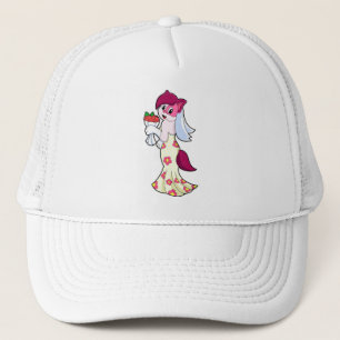 Casquette Chat avec une robe de mariée et bouquet de fleurs