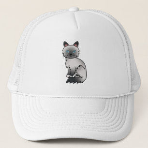 Casquette Chat Birman / Ragdoll au point bleu