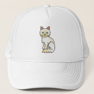 Casquette Chat Birman / Ragdoll au point crème
