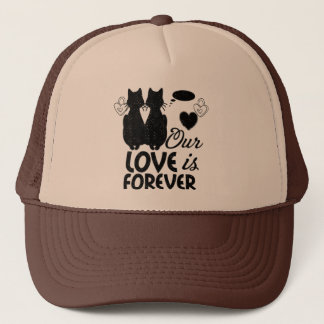 Casquette chat célébrant la Saint Valentin.