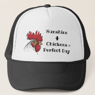 Casquette Chat-Chicken Chicken Sunshine+Poulets=Jour parfait