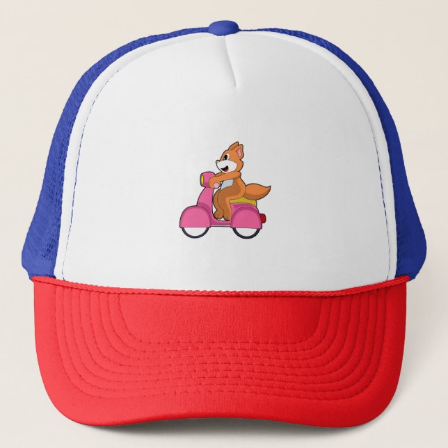 Casquette Chat comme Biker avec Scooter.PNG (Devant)