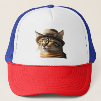 Casquette Chat cool en chapeau de camion Fedora