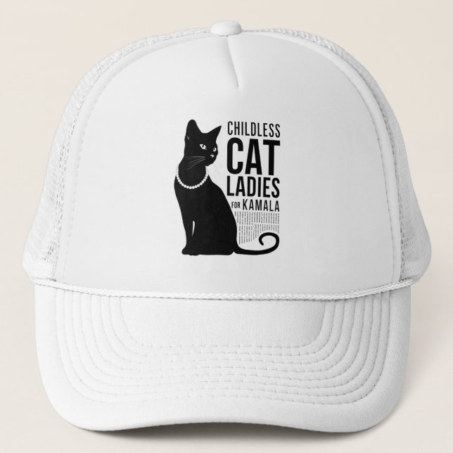 Casquette Chat Dames sans Enfants pour Kamala Harris T-Shirt (Devant)
