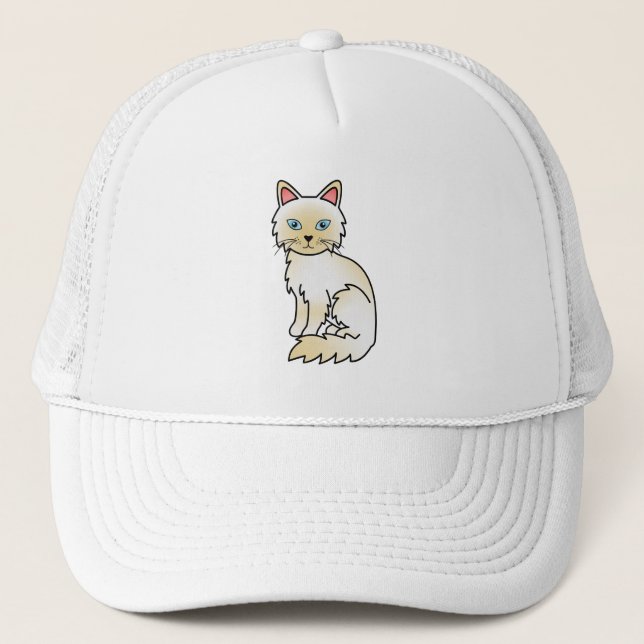 Casquette Chat de dessin animé mignon Birman / Ragdoll au po (Devant)