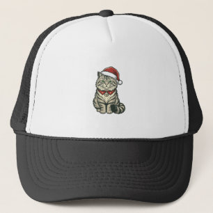 Casquette Chat de Noël Chapeau de Père Noël Dessin de Gravur