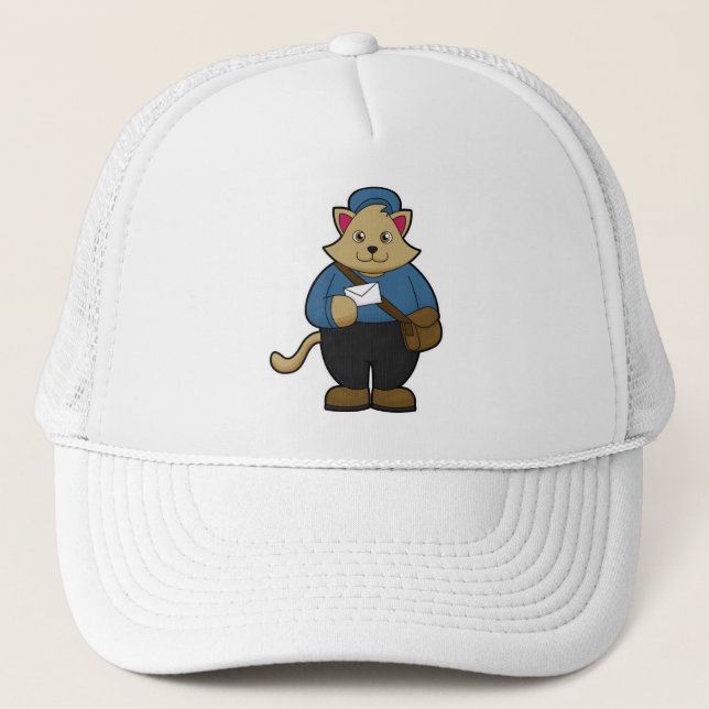 Casquette Chat en tant que Postman avec Enveloppe & Sac (Devant)